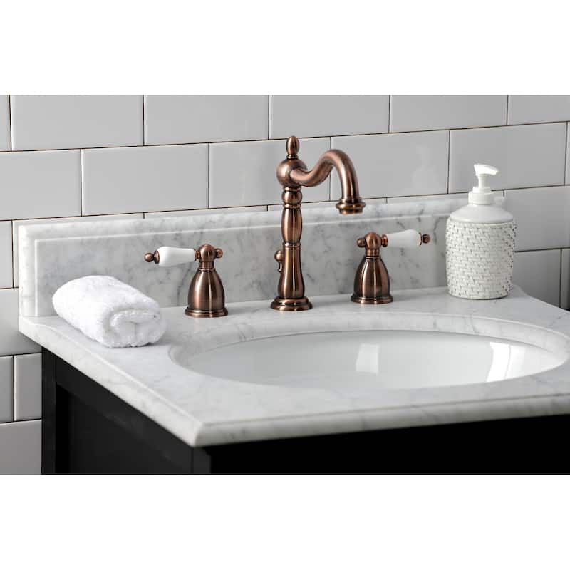 Kingston Brass Heritage 8 in. Widespread Bathroom Faucet in Antique Copper