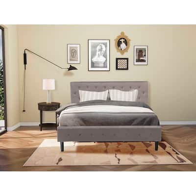 Virtue 2-Piece Bedroom Set - Velvet Tufted Bed & Nightstand