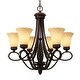 preview thumbnail 1 of 1, Golden Lighting Torbellino Bronze Steel/Glass 6-light Chandelier