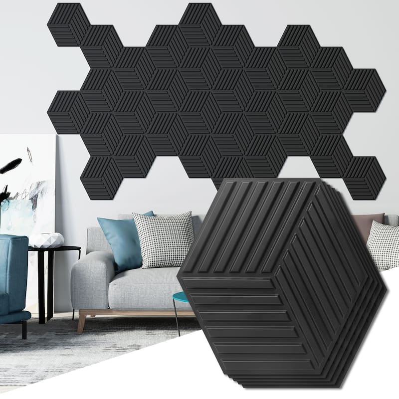 Art3d 11.9''X11.9'' PVC 3D Wall Panels for Interior Wall Decor, Textured Accent Wall Panrling,33-Pack,32 sqft