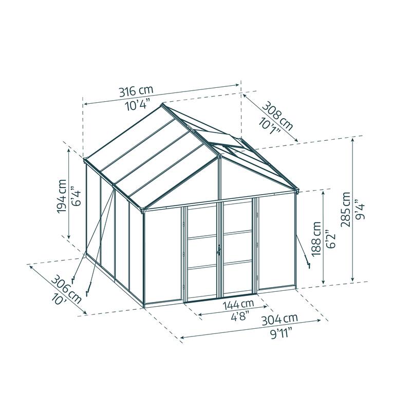 Canopia Aria 10 ft. Black / Clear Greenhouse Kit