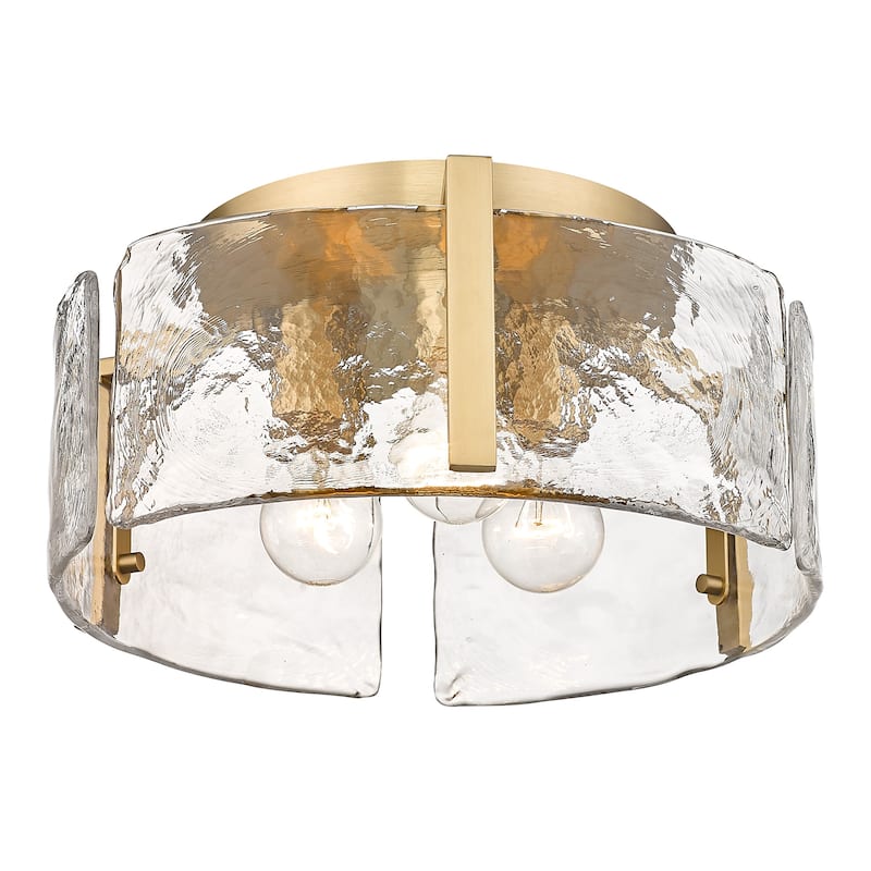 Golden Lighting Aenon 3-light Flush Mount in Brushed Champagne Brass