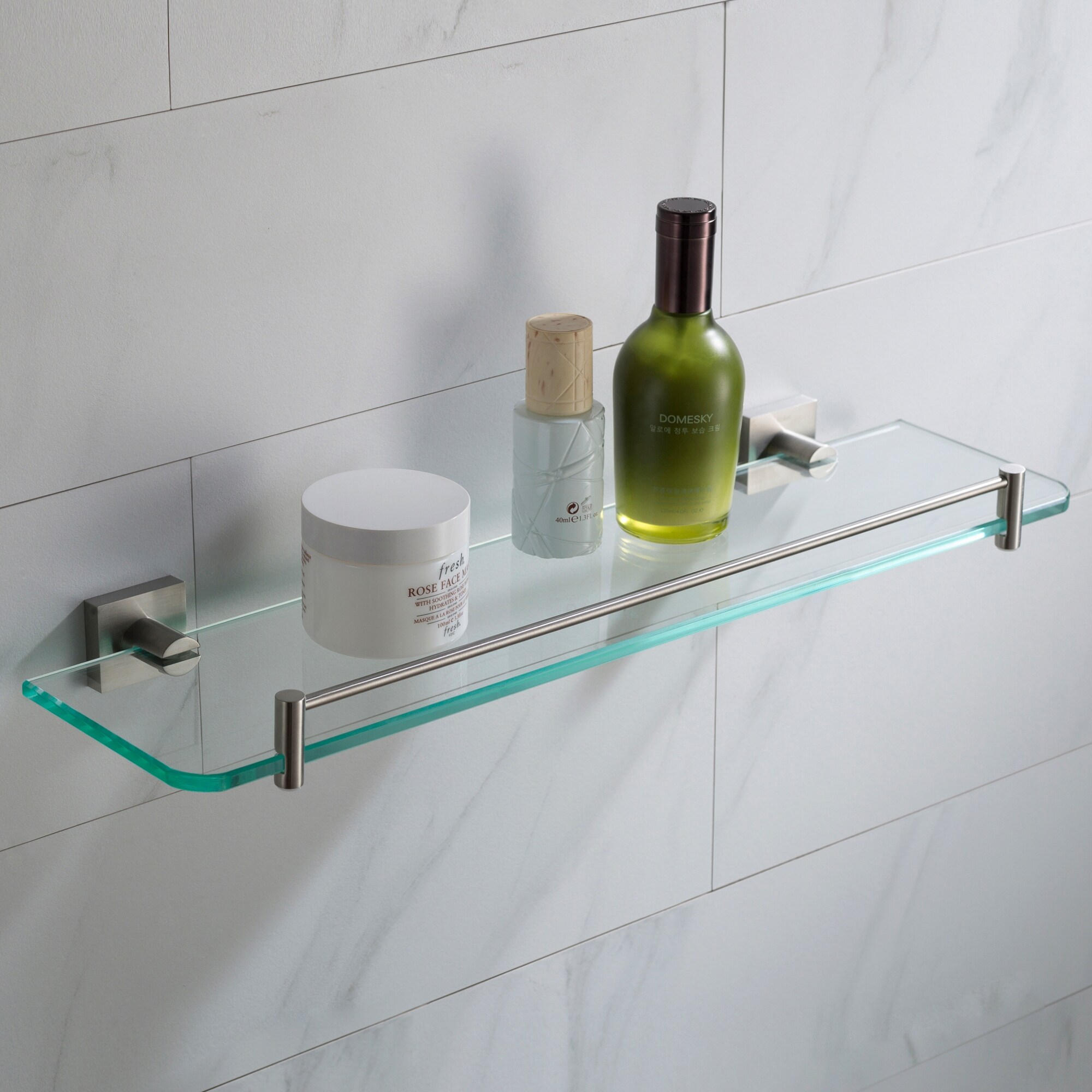 Brushed nickel bathroom shelves deals