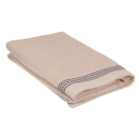 Luxury Stitch Bath Towel (30 X 60) (Taupe) - Set of 2