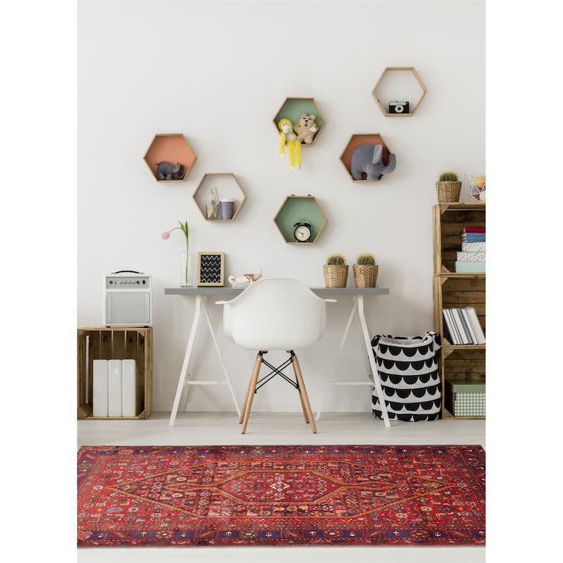 ECARPETGALLERY Hand-knotted Anadol Red Wool Rug - 4'10 x 8'0