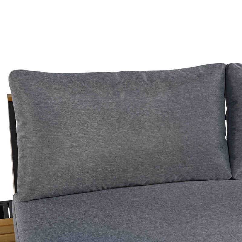 4-Piece Iron-Wood Patio Sofa Set with Waterproof Cushions