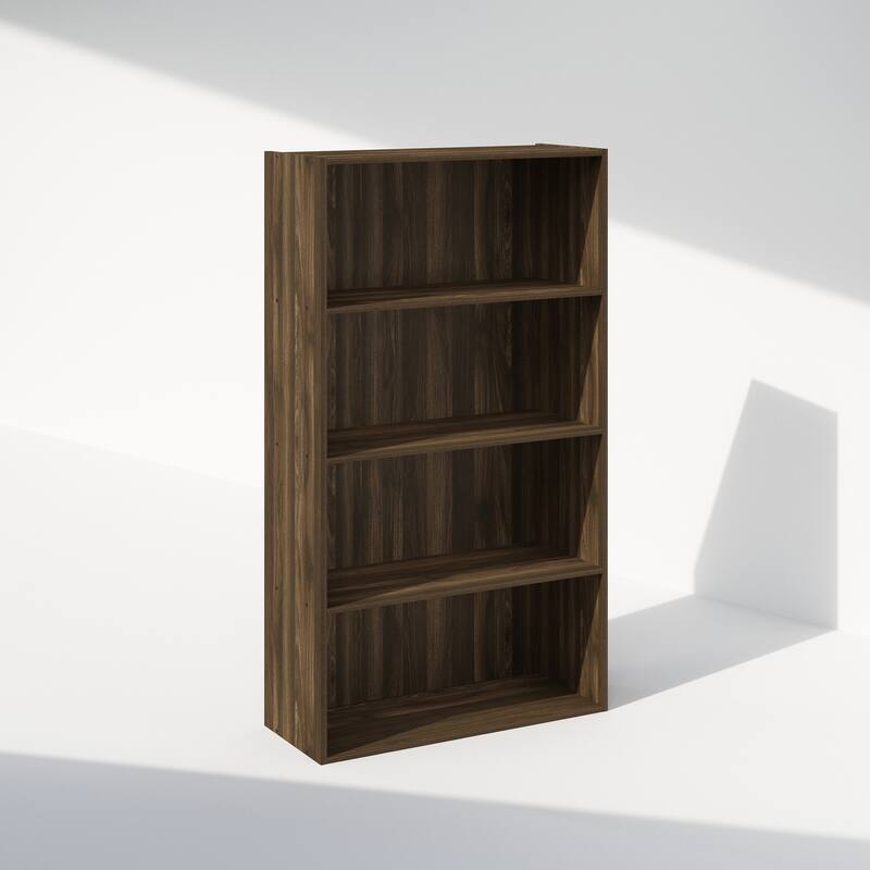 Furinno Simple Open Shelf, Bookcases, 4-Tier - Columbia Walnut