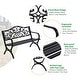 preview thumbnail 5 of 6, PHI VILLA Garden Bench Black Cast Iron Steel Frame 50 Inch Classic Flower Pattern - N/A