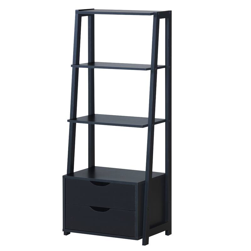 Costway Set of 2 Ladder Shelf 4-Tier Bookshelf Bookcase Storage