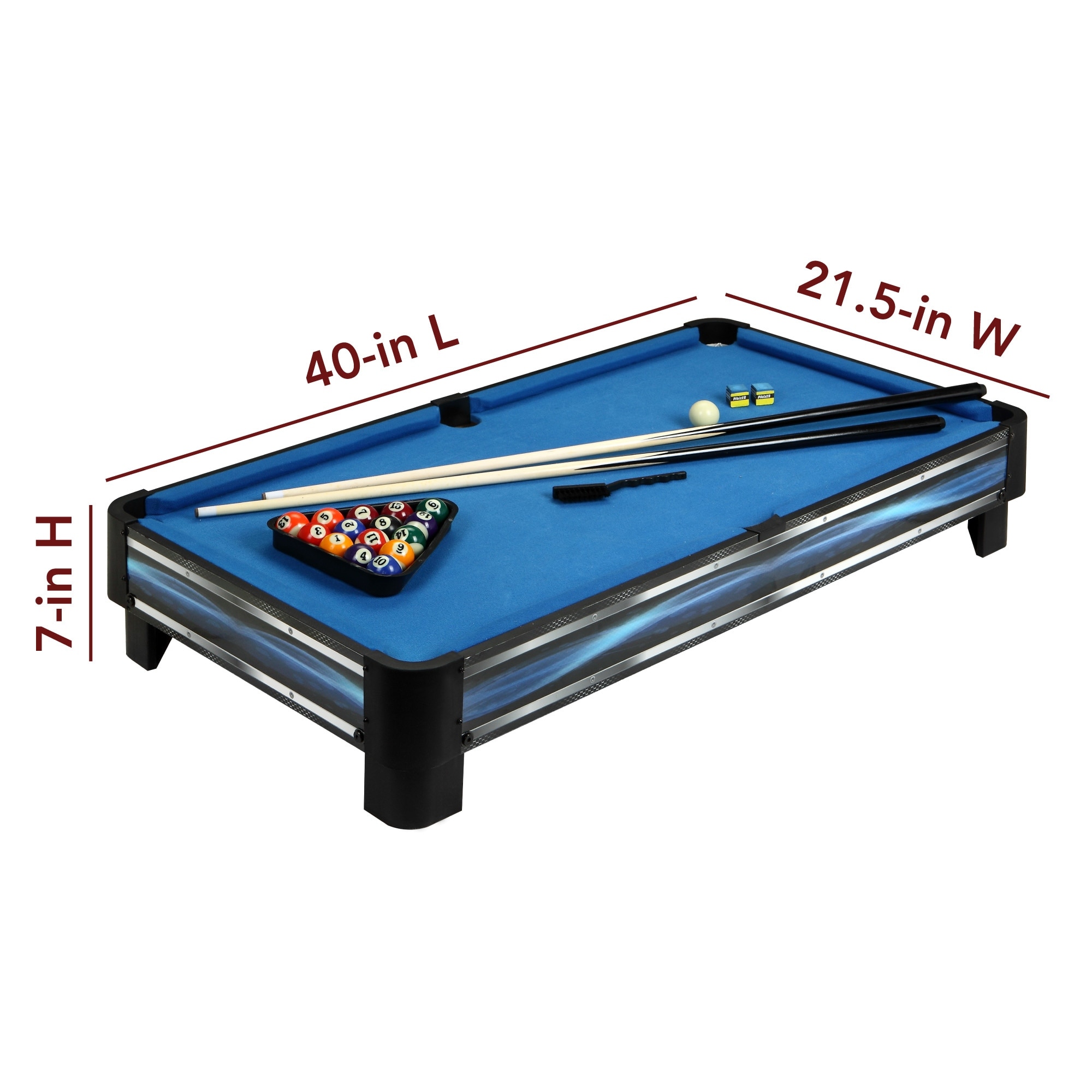 Hathaway Breakout 40 in Tabletop Pool Table Blue and Silver
