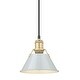 preview thumbnail 2 of 0, Yep by Golden Lighting Orwell 1-light 8in Pendant in Brushed Champagne Brass and Dusky Blue shade - Gold