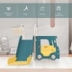 preview thumbnail 3 of 7, Kids Slide with Bus Play Structure, Freestanding Bus Toy with Slide for Toddlers, Bus Slide Set with Basketball Hoop