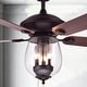 preview thumbnail 1 of 5, Warehouse of Tiffany Tibwald Wood Glass 52-inch 5-blade Lighted Ceiling Fan (Optional Remote) - N/A