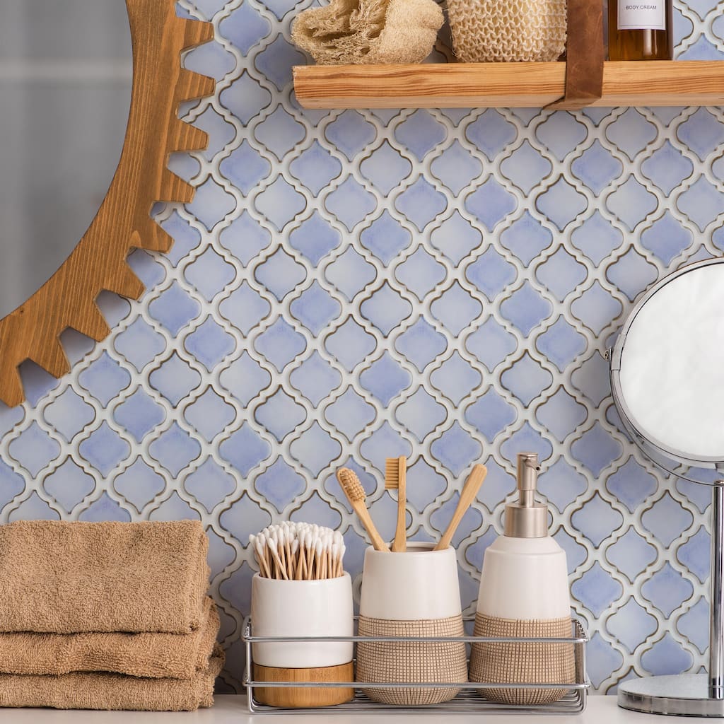 Merola Tile Hudson Tangier Frost Blue 12-3/8" x 12-3/8" Porcelain Floor and Wall Tile