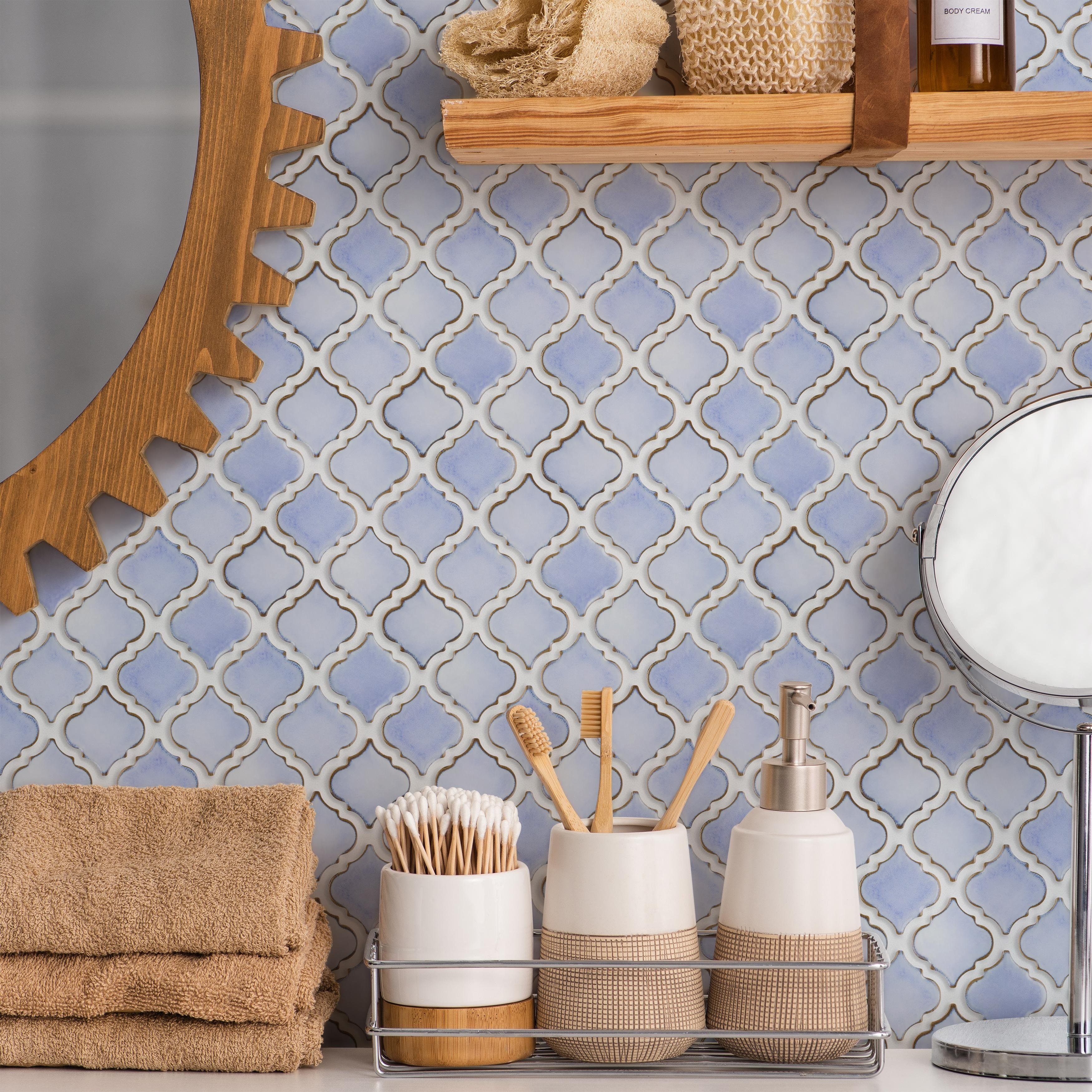 Merola Tile Hudson Tangier Frost Blue 12-3/8" x 12-3/8" Porcelain Floor and Wall Tile