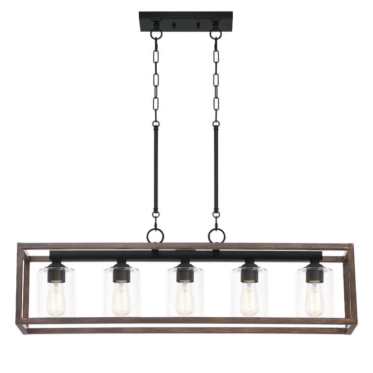 Acroma 5-light Farmhouse Chandelier Rectangle Island Lights for Dining Room - N/A