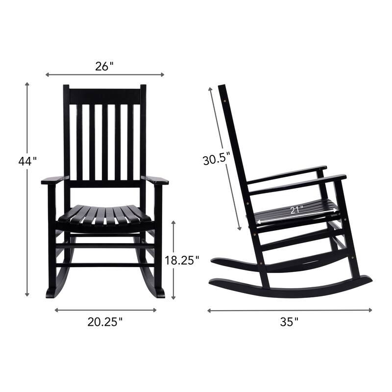 Arcadia Porch Solid Acacia Wood Patio Rocking Chair