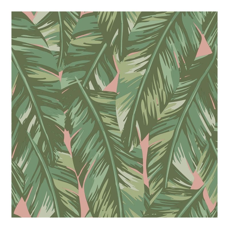 ESTA Home Dumott Olive Tropical Leaves Wallpaper - 20.5 x 396 x 0.025