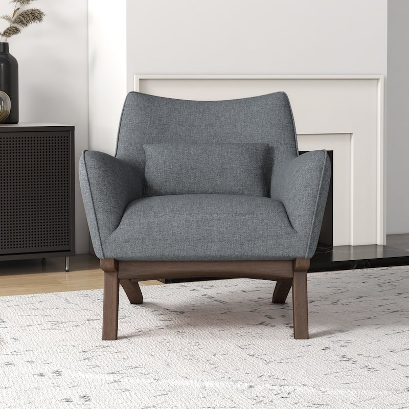 Clarissa Mid Century Modern Luxury Fabric Accent Comfy Wide Armchair