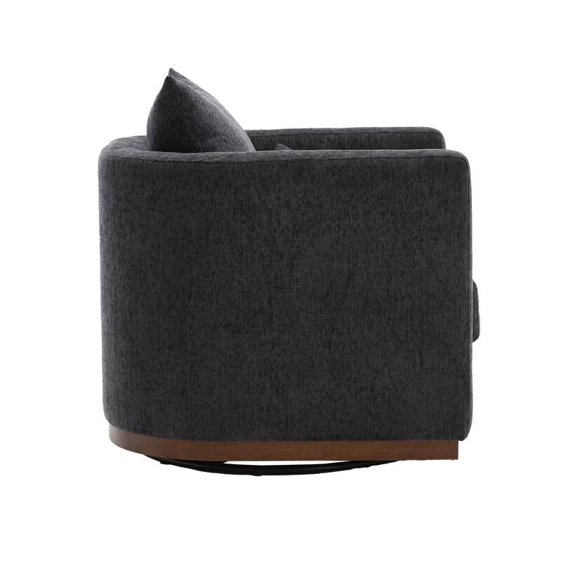 Swivel Barrel Chair, Round Accent Sofa Chair for Living Room, 360 Degree Swivel Barrel Club Chair, Leisure Arm Chair