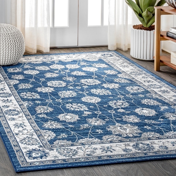 JONATHAN Y Modern Persian Vintage Medallion Navy/Light Grey Distressed Area Rug. Opens flyout.