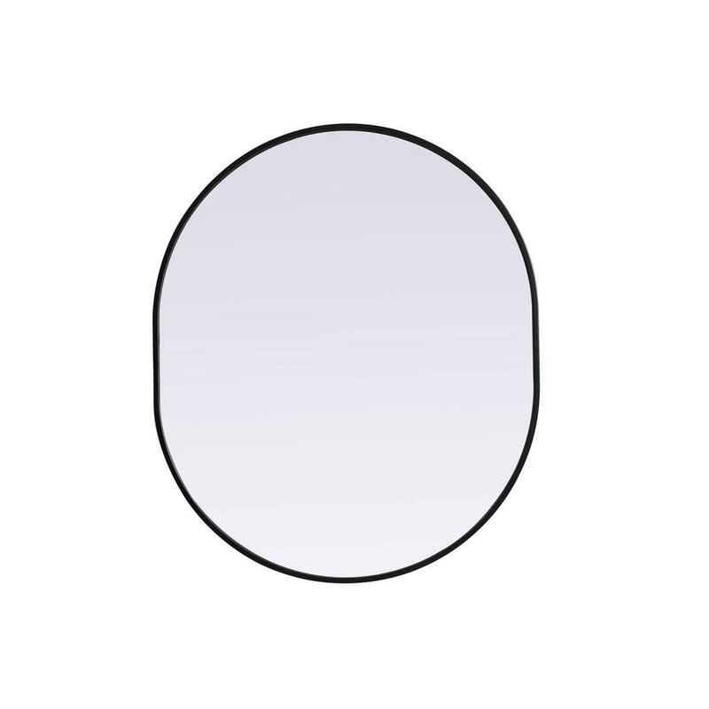 Elegant Lighting MR2A3036 Asha 30" W x 36" H Modern Oval Bathroom Wall - Black