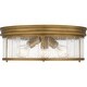 preview thumbnail 2 of 2, Theodora 3-Light Weathered Brass Flush Mount