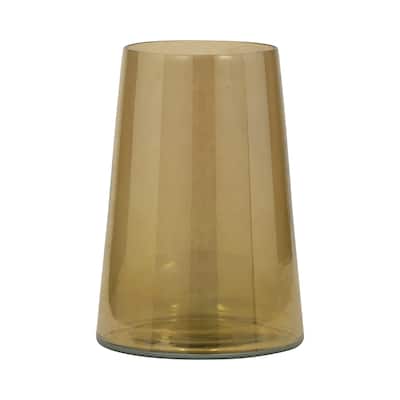 Sagebrook Home Glass, Luster Vase, Gold, Cylinder, Solid Color