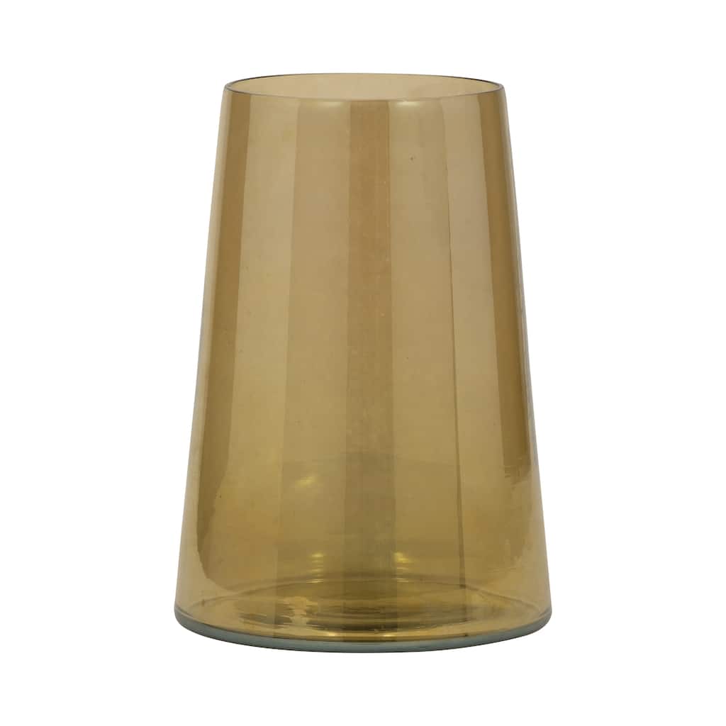Sagebrook Home Glass, Luster Vase, Gold, Cylinder, Solid Color