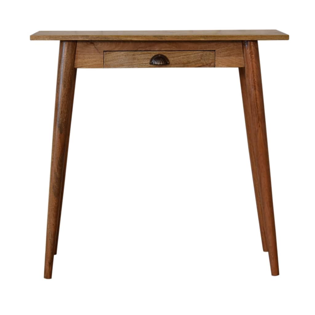 Artisan Furniture Solid Wood Mini Nordic Style Writing Desk, Brown with 1 Drawer