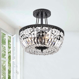 Jessica Crystal Basket Black Flush Chandelier