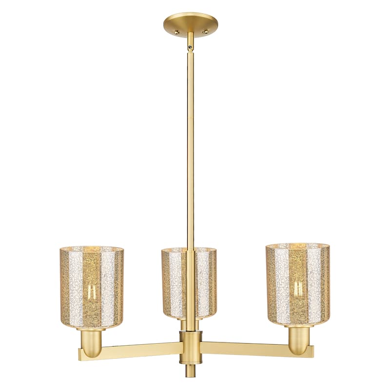 Innovations Lighting Endless Possibilities Arcadia - Cobbleskill - 3 Light 27" Stem Hung Chandelier - Mercury/Satin Gold