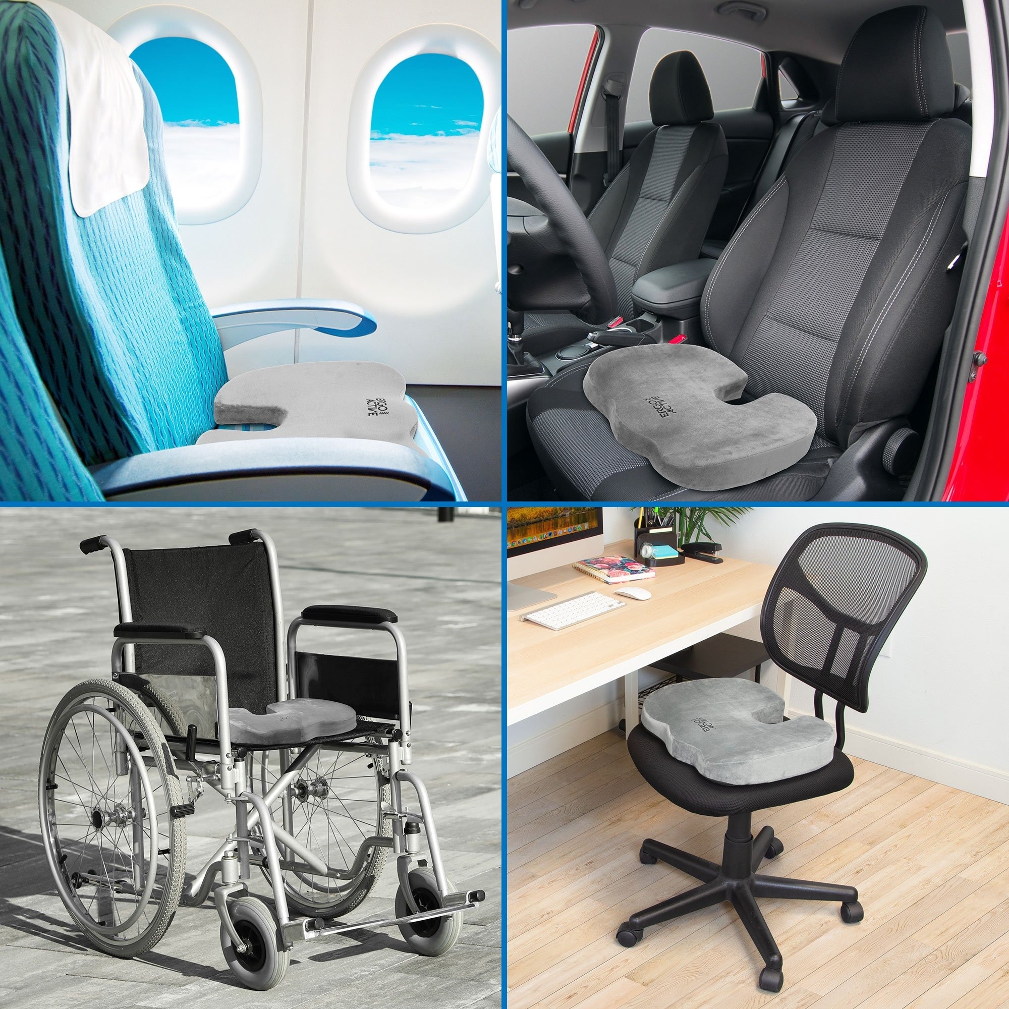 Comfilife Gel Enhanced Seat Cushion - Non-Slip Orthopedic Gel & Memory Foam  Cocc