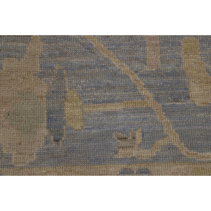 Hand Knotted Oriental 100% Wool Carpet Transitional All-Over Greys & Charcoal Oushak Area Rug - 13' 9'' X 9' 10''