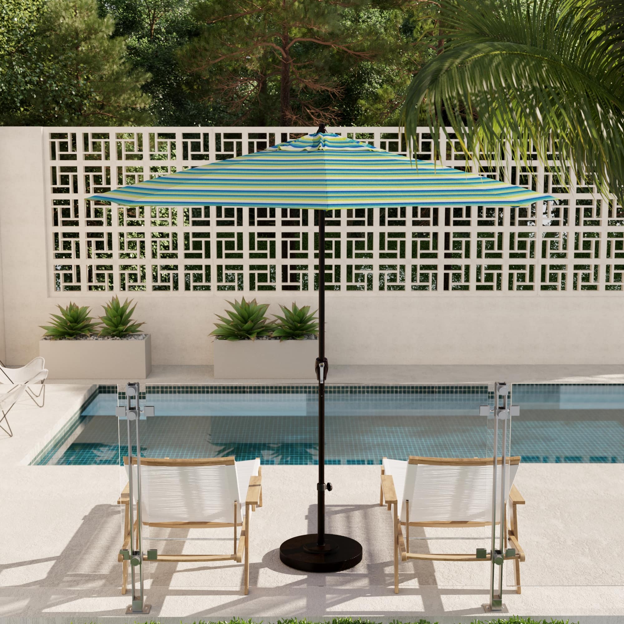 9 foot patio umbrella sunbrella Sunnydaze 9-Foot Umbrella, Solar LED Lights, Pacific Blue This style separates tilt position control from the user California Umbrella GSCU908302-5403 9 ft.