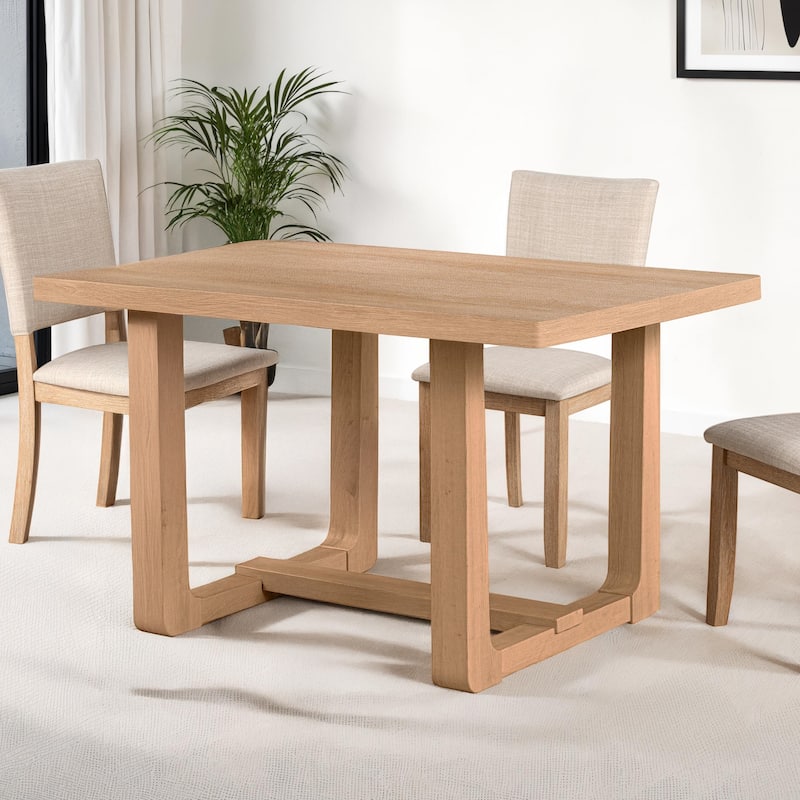 247 Shop At Home Briven Modern 48-inch Wood Compact Dining Table with Trestle Base - Natural