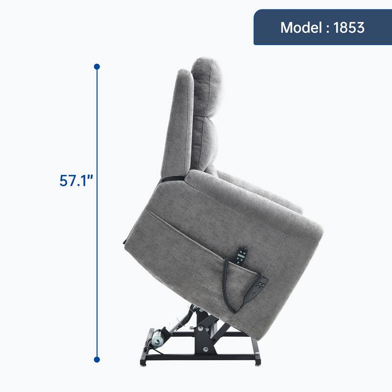 350 Lbs Leatherair Power Lift Recliner Chair,Heavy Duty Motion Mechanism With 8-Point Vibration Massage And Lumbar Heating