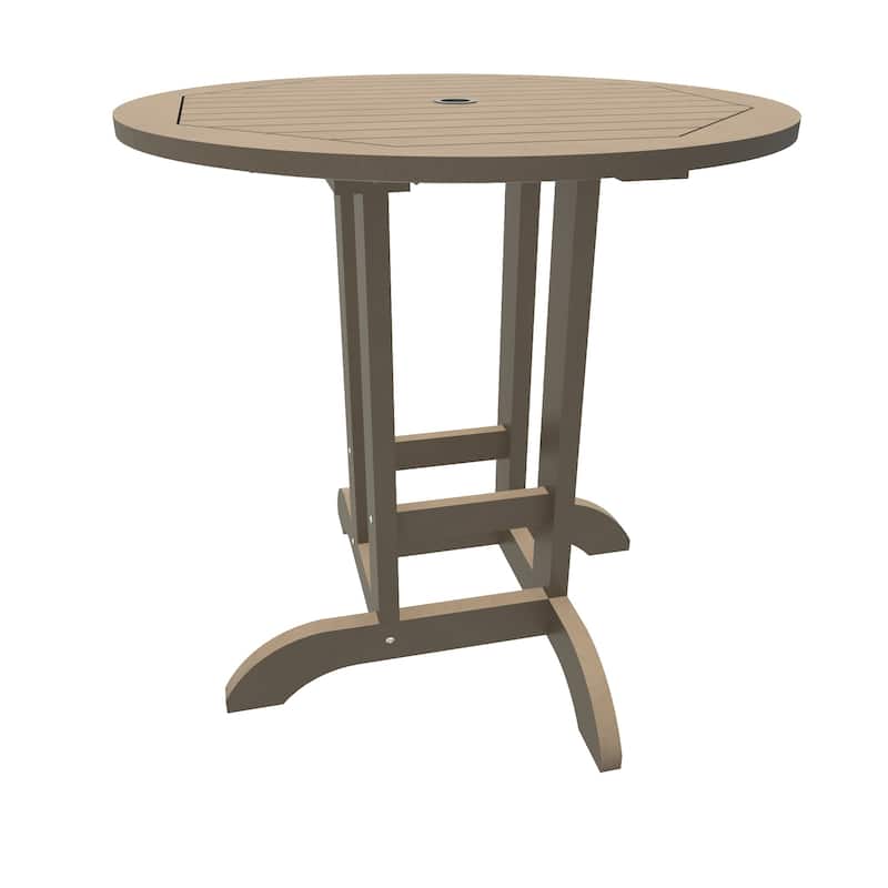 Highwood Commercial Grade 36" Round Counter Height Bistro Dining Table - Woodland Brown