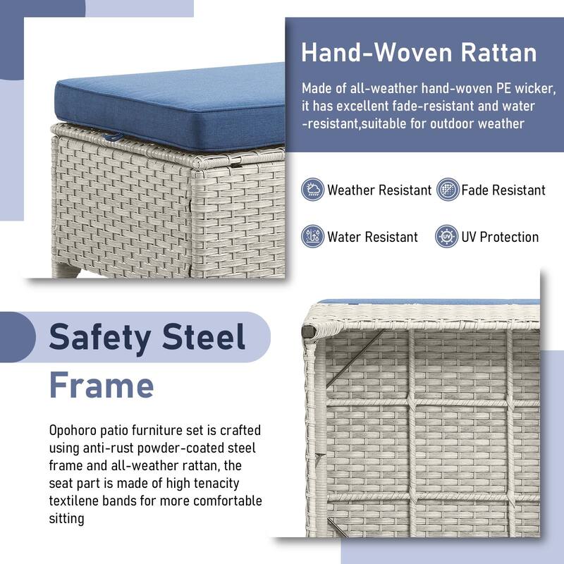 Outdoor Patio Ottoman for Swivel Chairs
