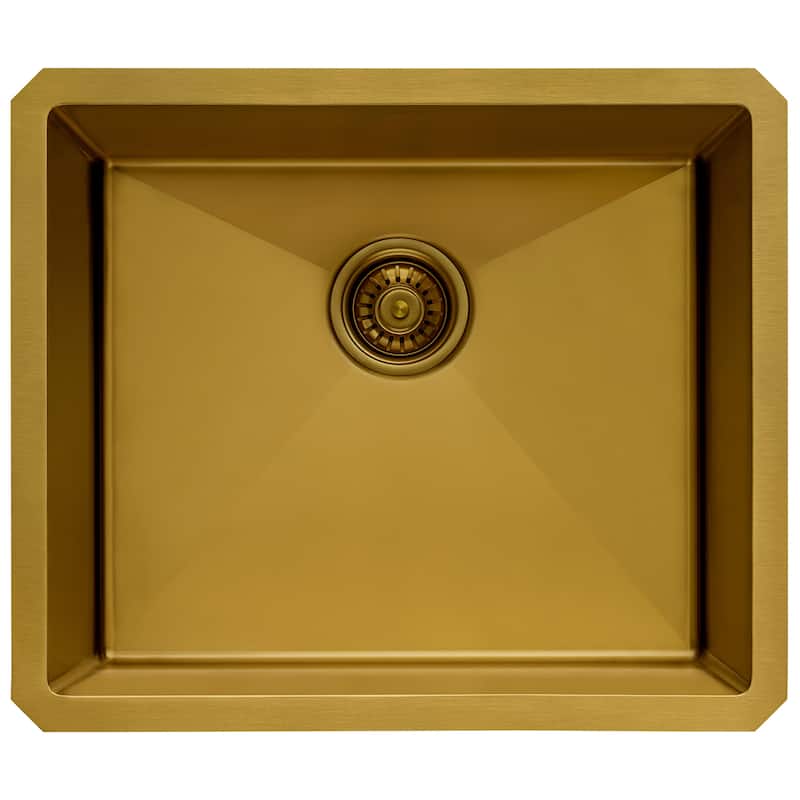 Ruvati 21-inch Matte Gold Stainless Steel Undermount Bar Prep Kitchen Sink 16 Gauge - RVH7121GG