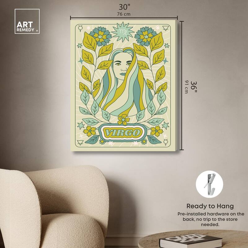 Virgo Stars Card Canvas by Art Remedy, Gallery Wrapped