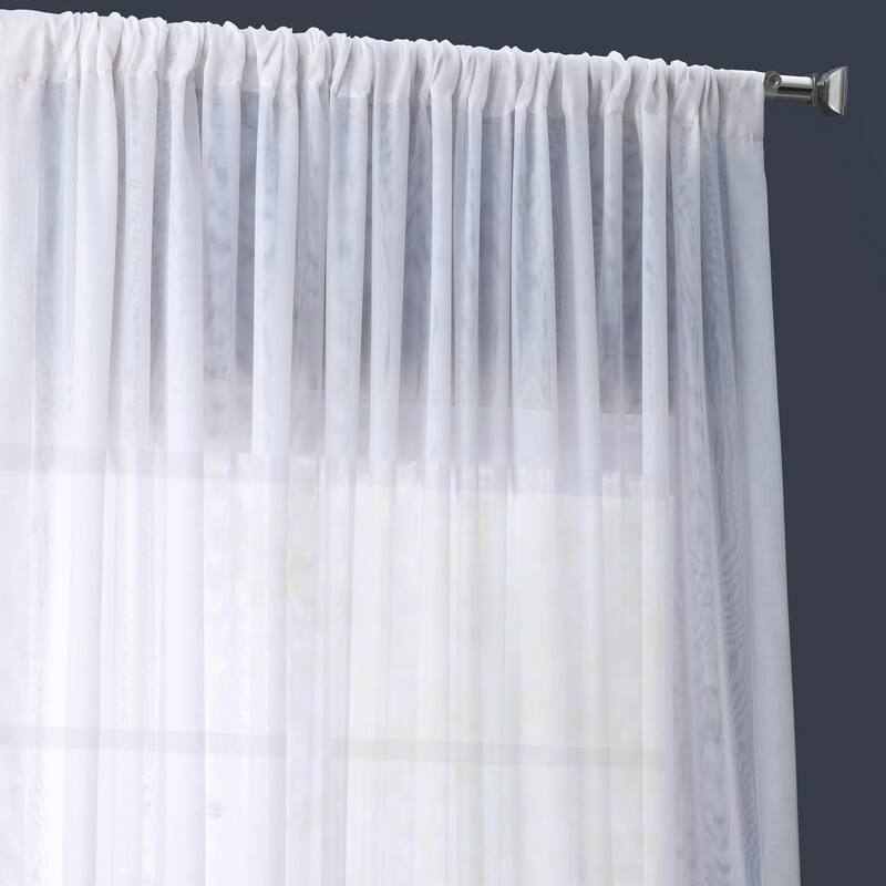 Exclusive Fabrics Extra Wide Voile Sheer Curtains for Bedroom & Living Room Curtains (1 Panel)