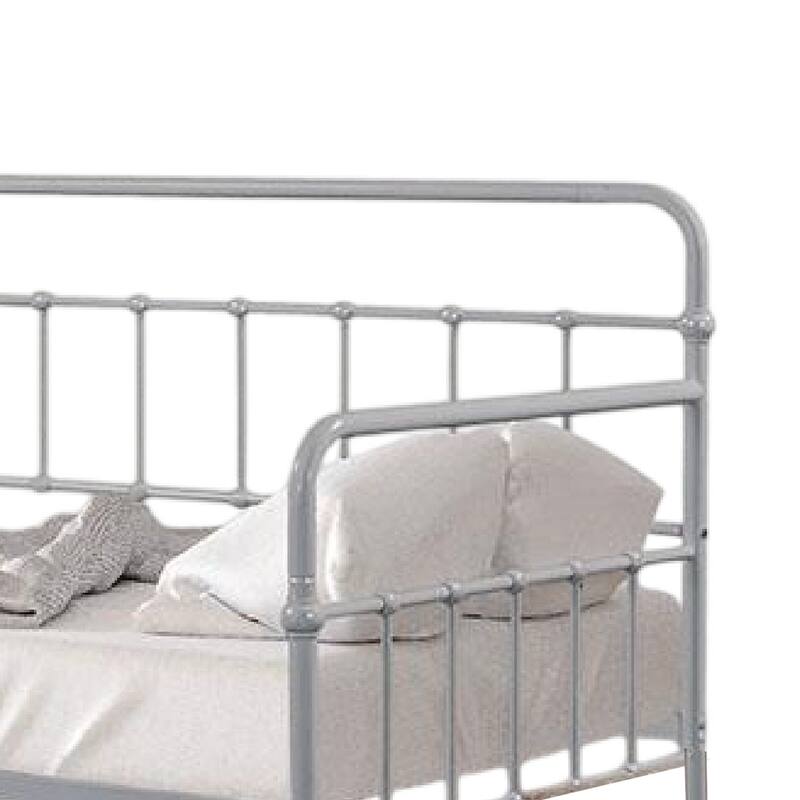 Tes Daybed with Pull Out Trundle, Classic Silver Metal Open Frame