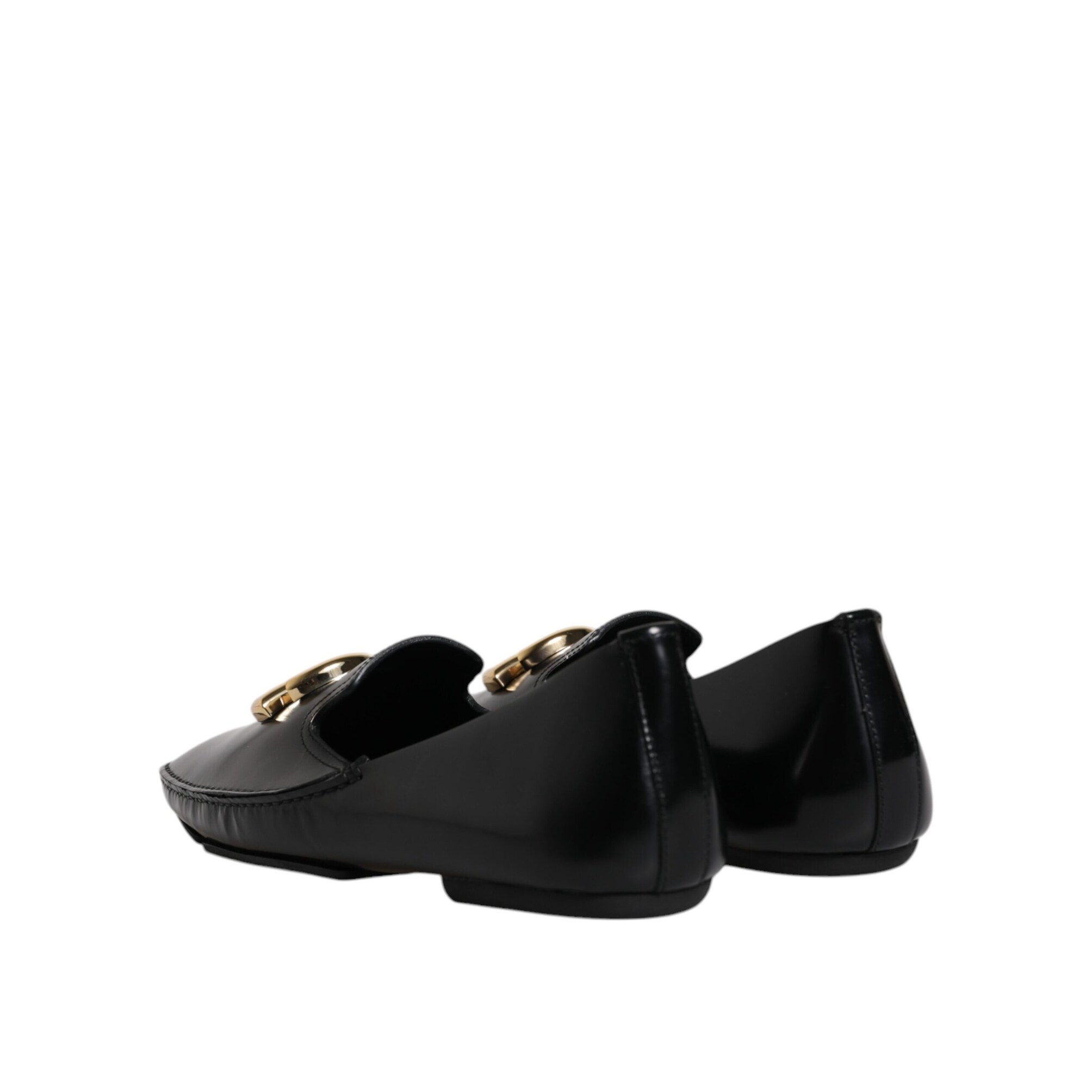 Dolce & Gabbana Black Leather DG Logo Loafer Men Dress Men