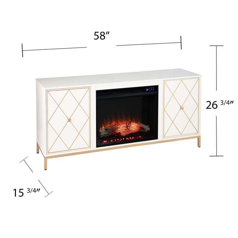 SEI Furniture Marradi Modern Media TV Stand with Storage & Electric Fireplace Insert