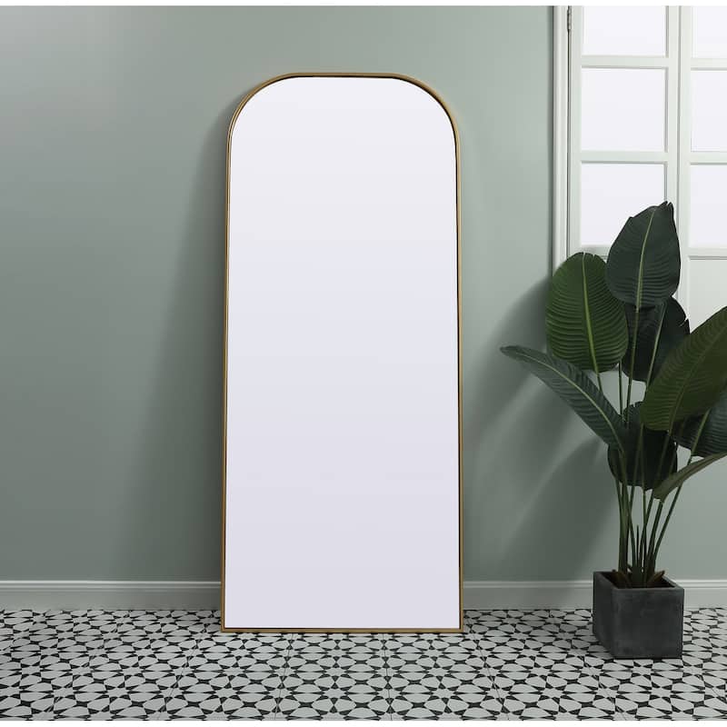 Indigo Home Metal Frame Arch Full Length Mirror 32x76 Inch