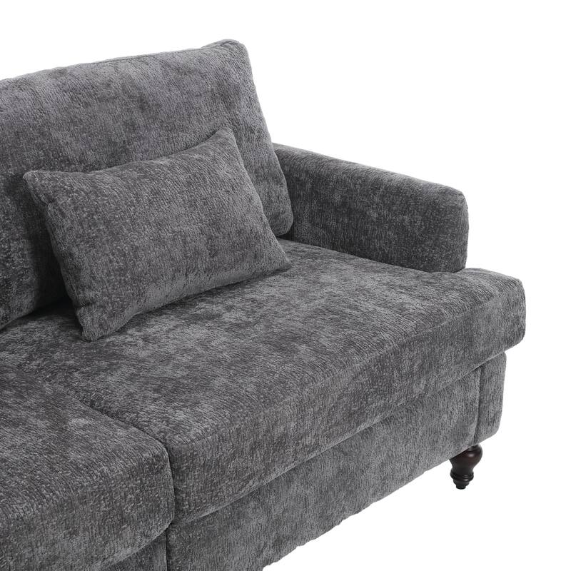 Modern chenille Fabric Loveseat