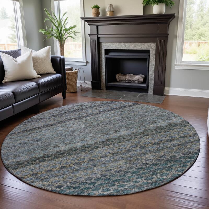 Premium Washable Super Soft Ombre Moroccan Mayfield Rug - Blue - 8' x 8'