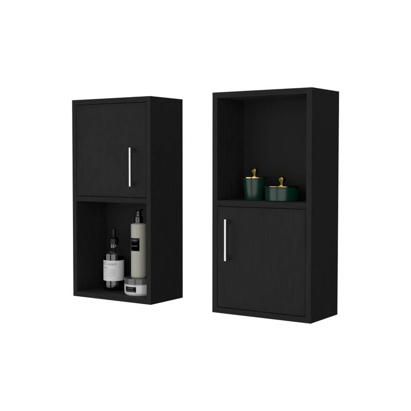 Wall-Mounted Bathroom Medicine Cabinets with Open Shelf, Sleek Handles for Storage and Organization