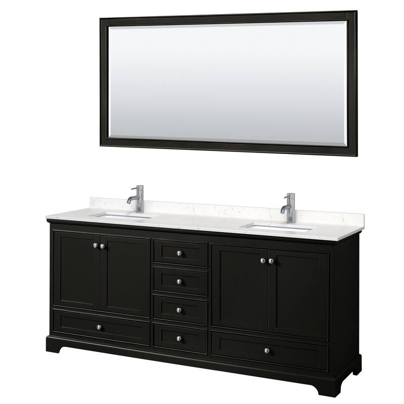 Wyndham Collection Deborah 80" Free Standing Double Basin Vanity Set